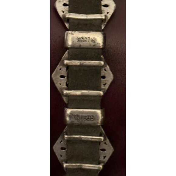 Vintage BRIGHTON Women's Black Leather Concho Belt 1995 Large Up To 34 InchWaist - Picture 9 of 16